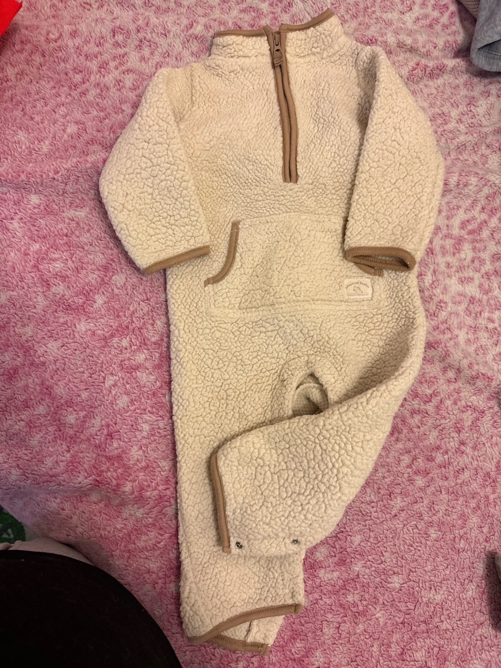 Cream Sherpa Kids Hooded Jacket